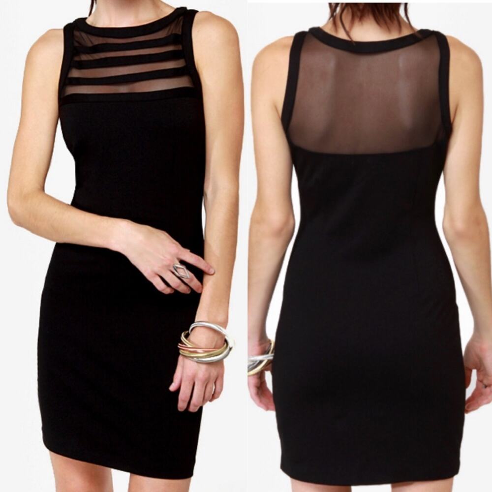 BB Dakota Sorina Mesh Cutout Mini Dress in Black, Small